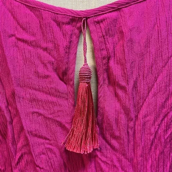 Soft Surroundings Cold Shoulder Destin Dress Fuchsia Pink Size L - Picture 5 of 8